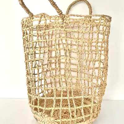 Bohemian Basket – Handwoven Palm Leaf Storage & Decorative Basket