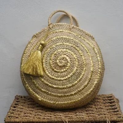 French Basket || Straw Bag Moroccan Basket with Sequins