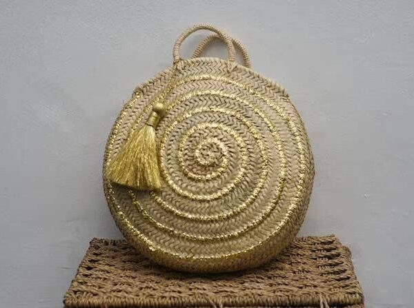 French Basket || Straw Bag Moroccan Basket with Sequins