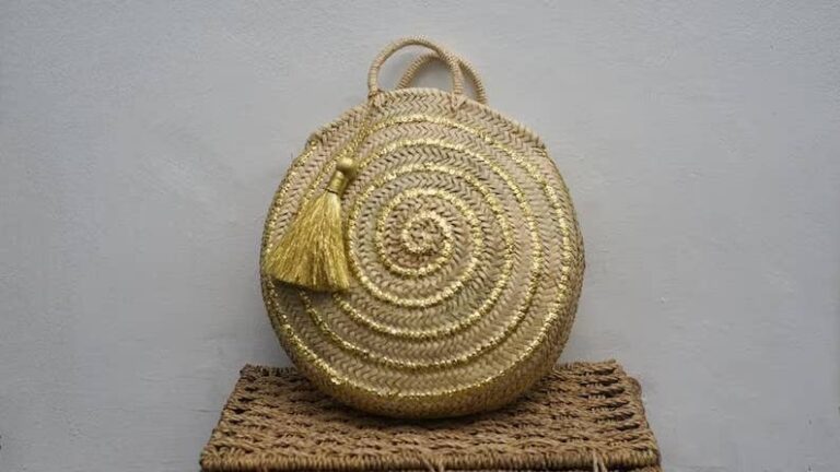 French Basket || Straw Bag Moroccan Basket with Sequins