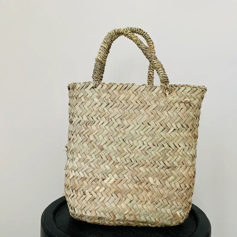 Handwoven Palm Leaf Tote Bag | Rectangular Eco-Friendly Bag | 28x24x12 cm