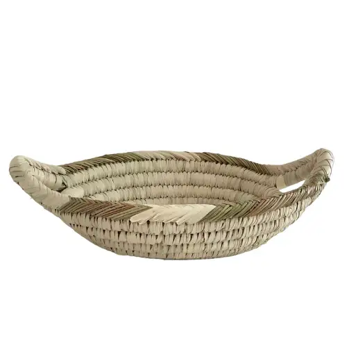 Handwoven Oval Basket – Natural Palm Leaf Storage & Serving Tray