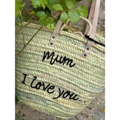 5273c92cc8138c2e97303991ceaeb69a5a180d228f2359428d093b551cae75d6-1.jpeg Double-Handled Embroidered Basket - Mum, I Love You (Black)