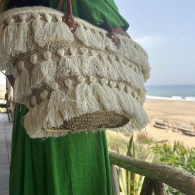 Pompom and Fringe Basket – Handmade Bohemian Chic Decor & Storage