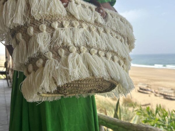 Pompom and Fringe Basket – Handmade Bohemian Chic Decor & Storage