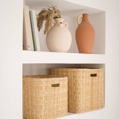 Handwoven Jonc Storage Basket – 2 Sizes | Moroccan Home Organizer