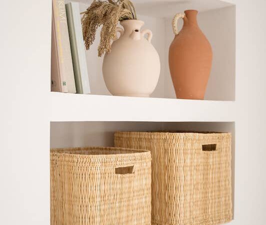 Handwoven Jonc Storage Basket – 2 Sizes | Moroccan Home Organizer