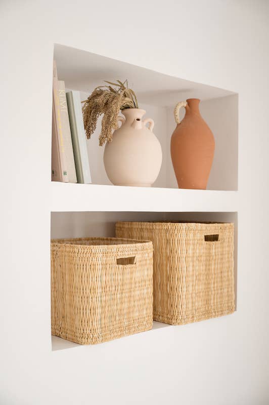Handwoven Jonc Storage Basket – 2 Sizes | Moroccan Home Organizer