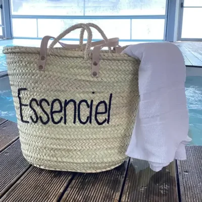 Handwoven Moroccan Shopping Basket – Palm Leaf Market & Beach Tote