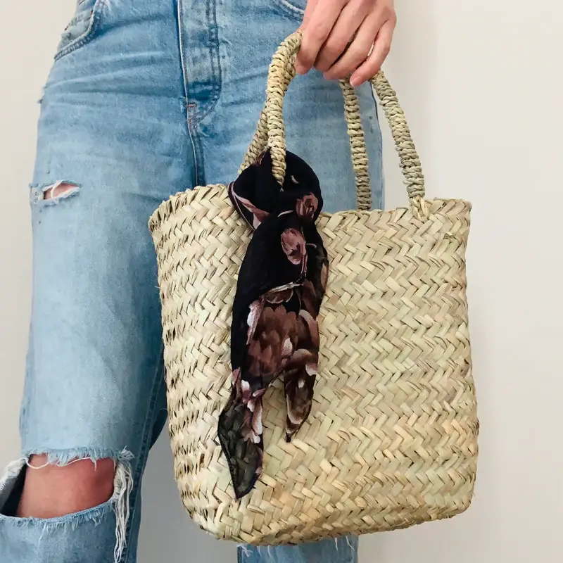Handwoven Palm Leaf Tote Bag | Rectangular Eco-Friendly Bag | 28x24x12 cm