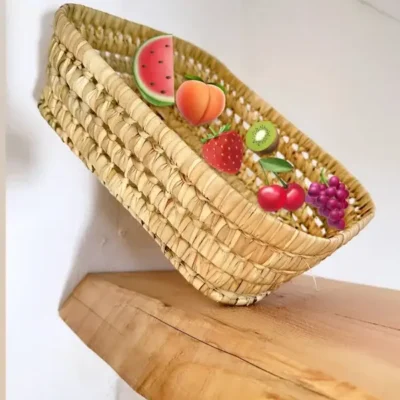 Handwoven Basketball Bread & Fruit Basket – Rustic Kitchen & Dining Decor