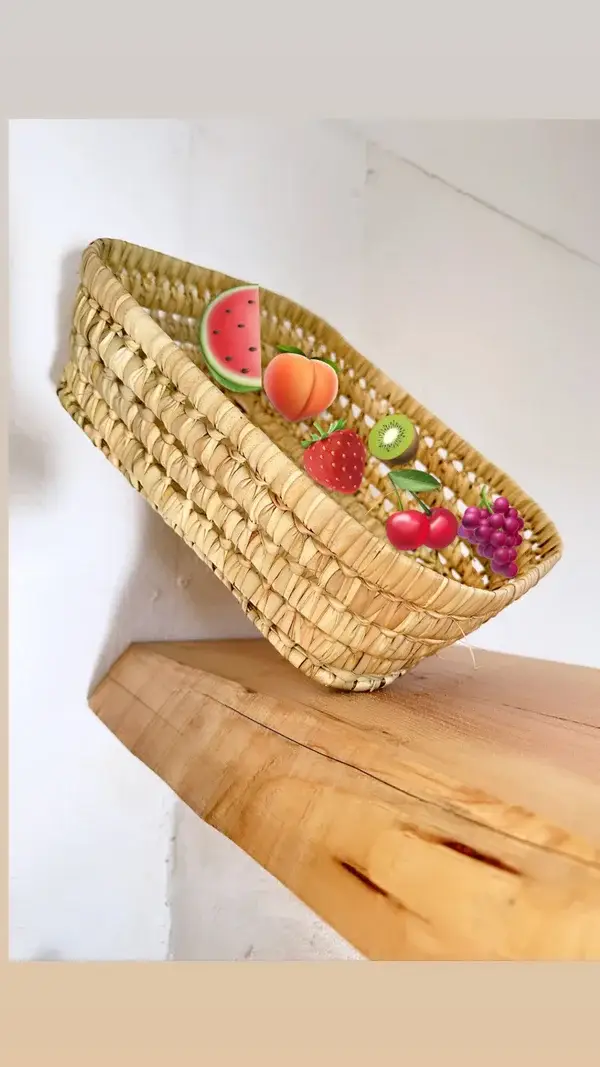 Handwoven Basketball Bread & Fruit Basket – Rustic Kitchen & Dining Decor