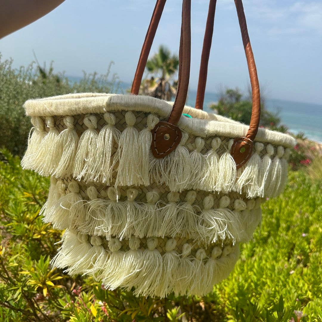 Pompom and Fringe Basket – Handmade Bohemian Chic Decor & Storage
