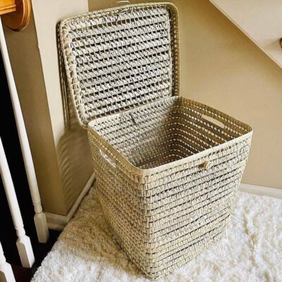 Square Palm Leaf Storage Basket