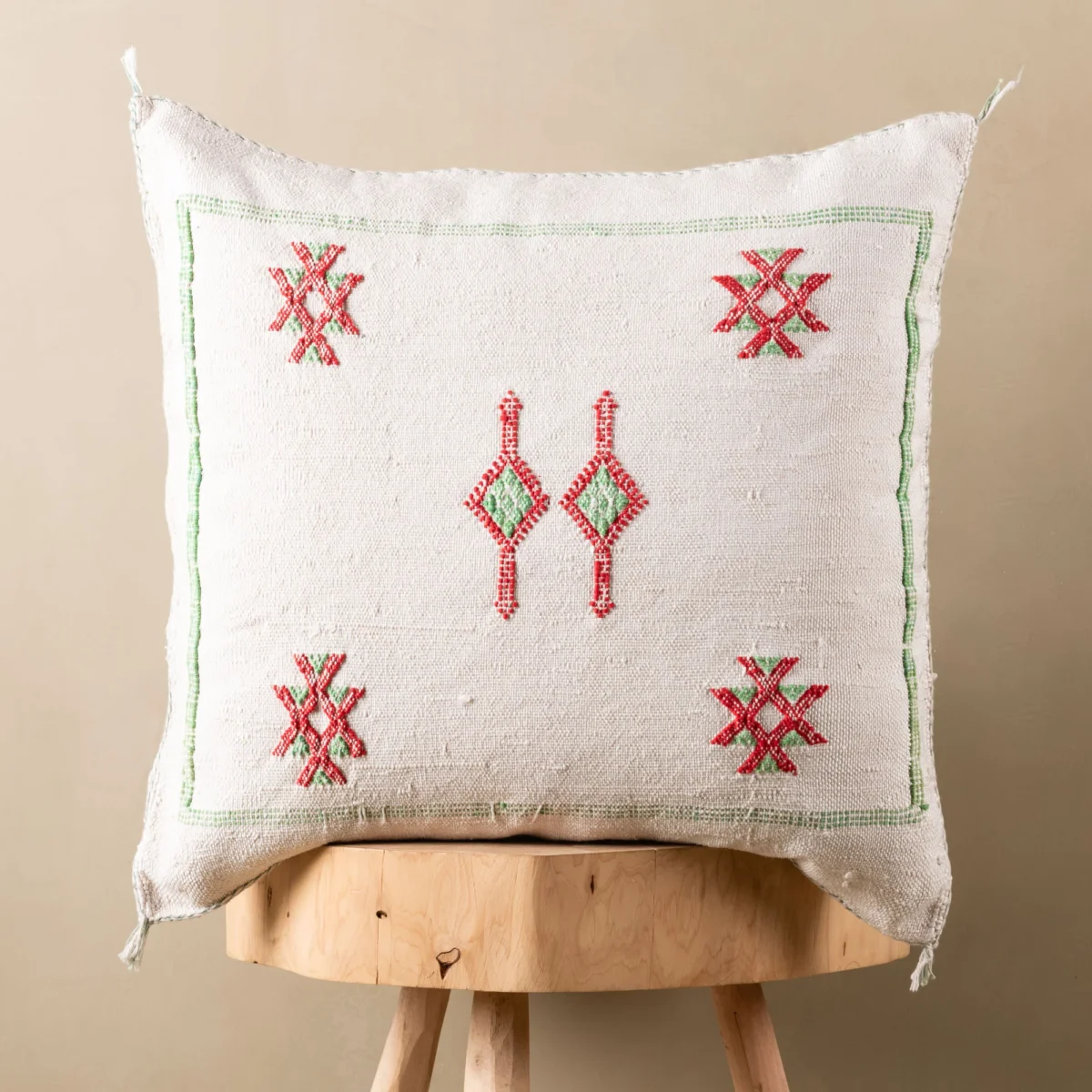 Handmade Cactus Silk Cushion Cover – Vintage Bohemian Berber Pillow