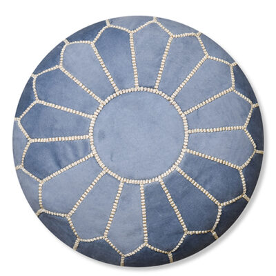 Copie-de-sabra-93-1.jpg Velvet Pouffe – Denim Blue | 55x35 cm Handcrafted Round Ottoman