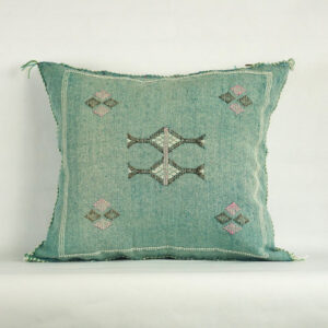 Moroccan Cactus Silk Pillow Cover – Handmade Berber Sabra Cushion | Bohemian Decor (50×50 cm / 60×40 cm)