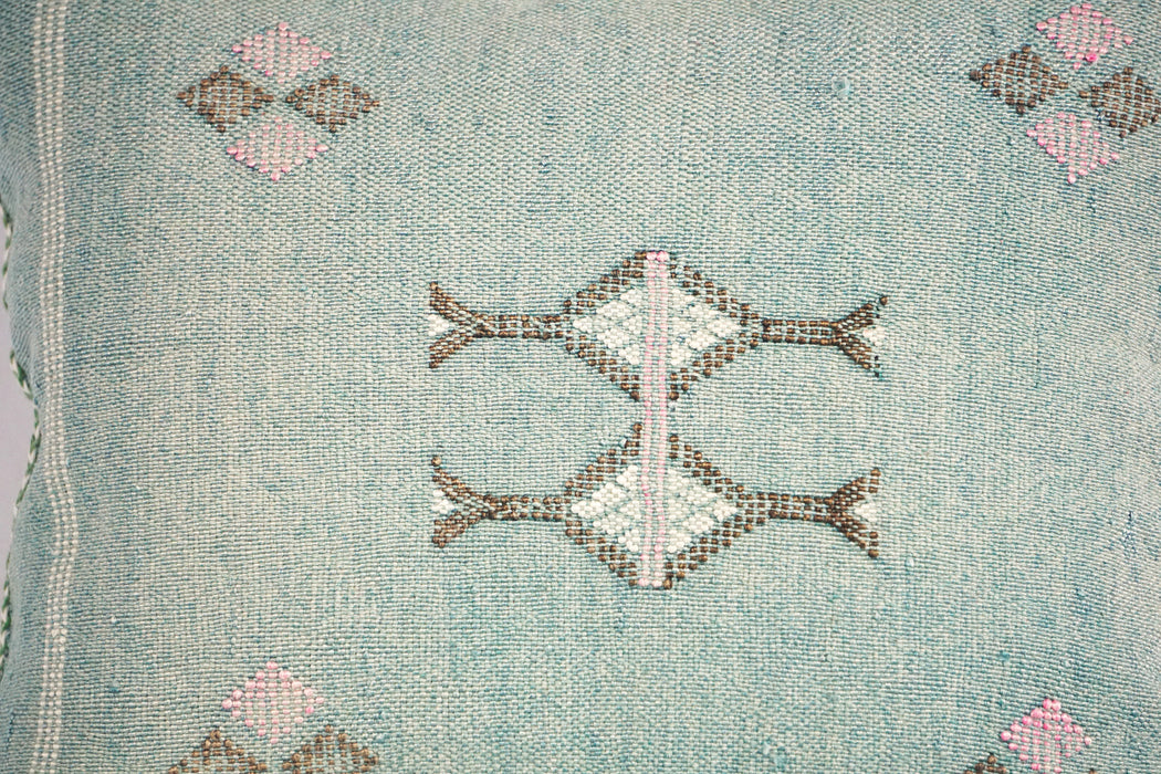 Moroccan Cactus Silk Pillow Cover – Handmade Berber Sabra Cushion | Bohemian Decor (50×50 cm / 60×40 cm)