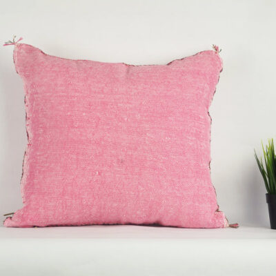 Light Pink Moroccan Cactus Silk Pillow Cover – Handwoven Sabra Cushion with YKK Zipper (50×50 cm / 60×40 cm)