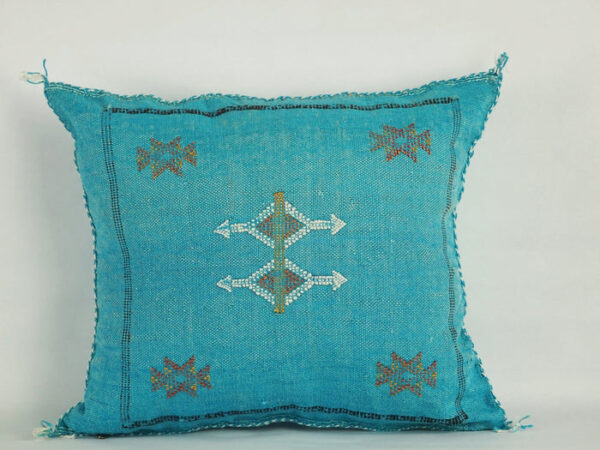 Charming Moroccan Cactus Silk Pillow Cover – Handwoven Sabra Cushion (50×50 cm / 60×40 cm)