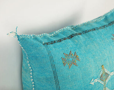 Charming Moroccan Cactus Silk Pillow Cover – Handwoven Sabra Cushion (50×50 cm / 60×40 cm)