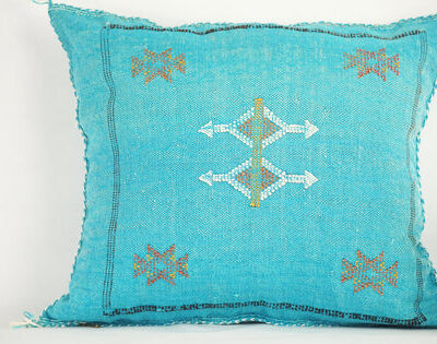 Charming Moroccan Cactus Silk Pillow Cover – Handwoven Sabra Cushion (50×50 cm / 60×40 cm)