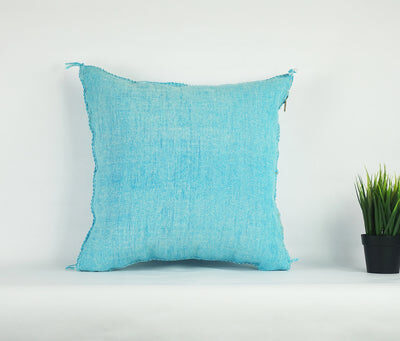 Charming Moroccan Cactus Silk Pillow Cover – Handwoven Sabra Cushion (50×50 cm / 60×40 cm)