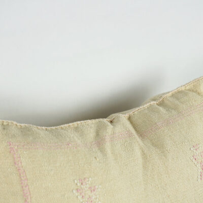 Lovely White Moroccan Cactus Silk Pillow Cover – Bohemian Sabra Cushion with YKK Zipper (50×50 cm / 60×40 cm)