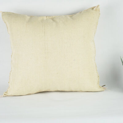 Lovely White Moroccan Cactus Silk Pillow Cover – Bohemian Sabra Cushion with YKK Zipper (50×50 cm / 60×40 cm)