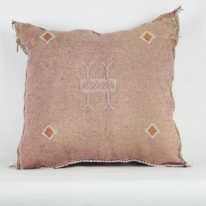 Gorgeous Moroccan Cactus Silk Pillow Cover – Handwoven Sabra Cushion with YKK Zipper