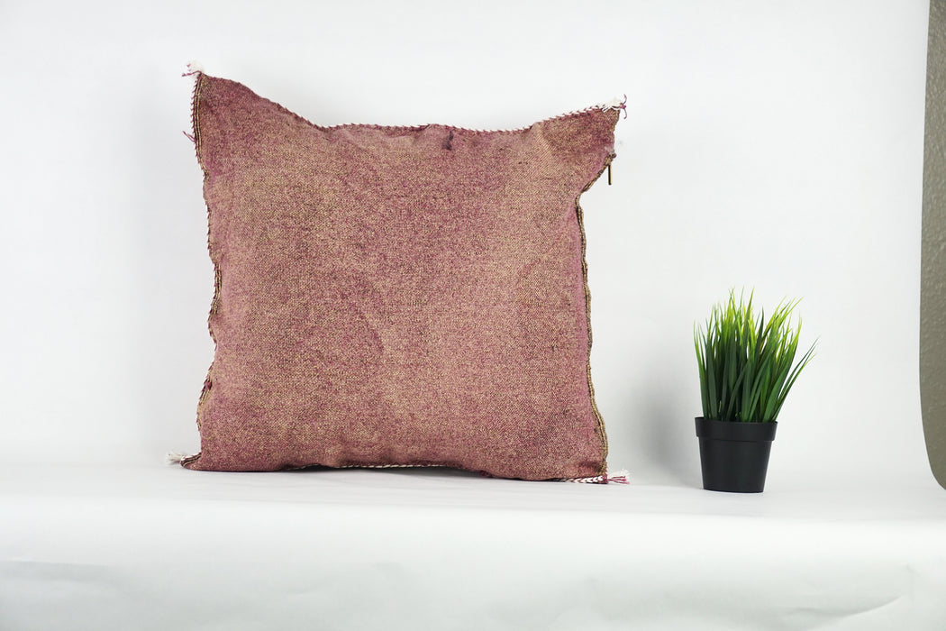 Gorgeous Moroccan Cactus Silk Pillow Cover – Handwoven Sabra Cushion with YKK Zipper