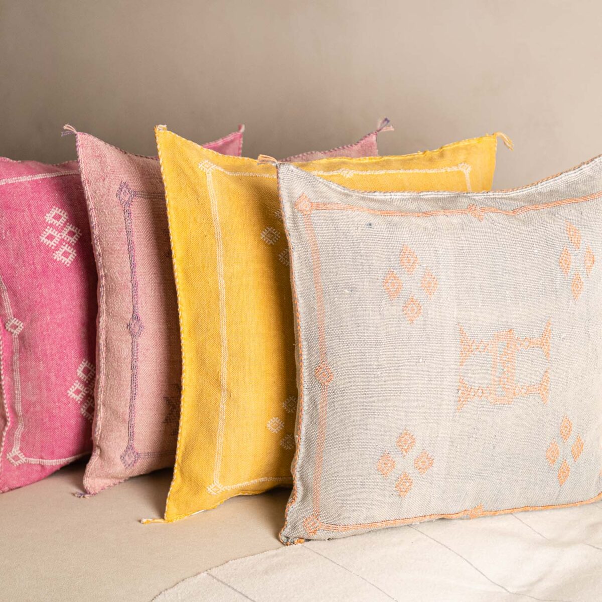 Handmade Cactus Silk Cushion Cover – Vintage Bohemian Berber Pillow