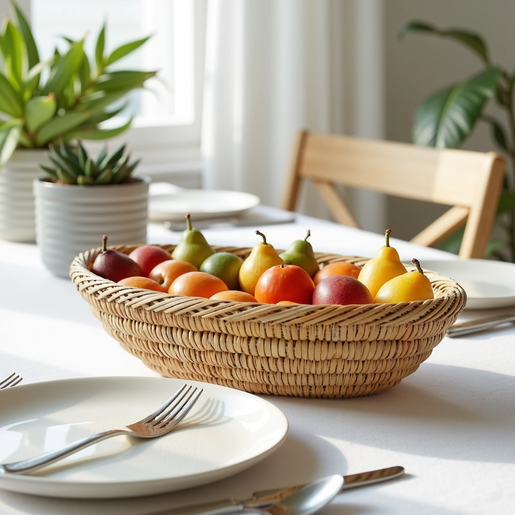 Handmade-Moroccan-Oval-Bread-Basket-Fruit-1.webp Handmade Moroccan Oval Bread Basket – Natural Straw Fruit Basket (14″)