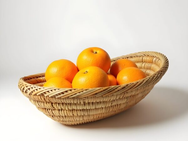 Handmade Moroccan Oval Bread Basket – Natural Straw Fruit Basket (14″)
