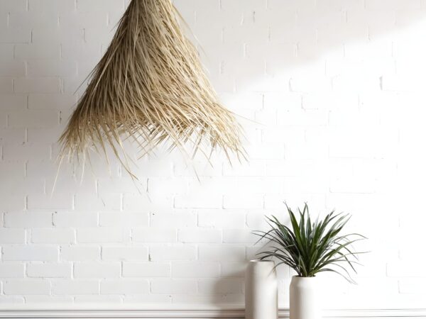 Handwoven Palm Leaf Pendant Light – Moroccan Lampshade (3 Sizes)