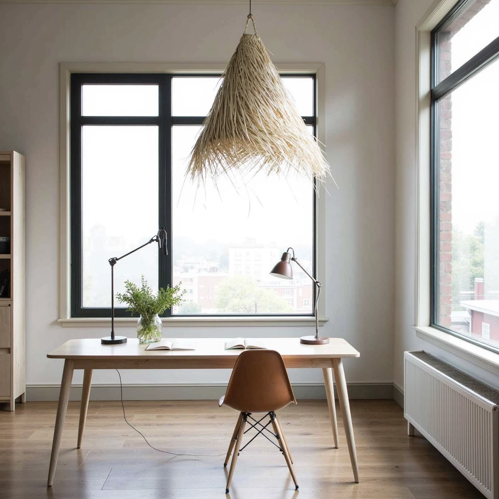 Handwoven Palm Leaf Pendant Light – Moroccan Lampshade (3 Sizes)