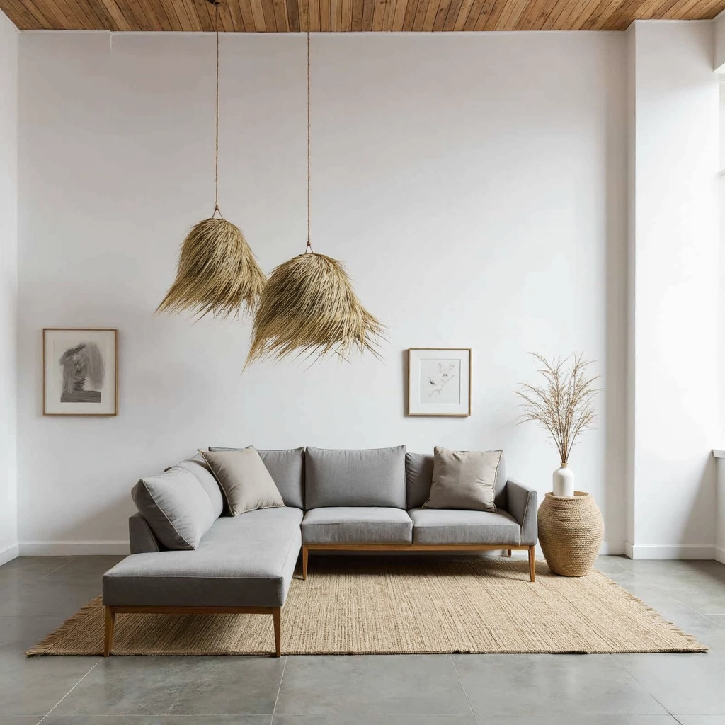 Natural Palm Leaf Light Shade – 45 cm Handwoven Moroccan Pendant Lamp