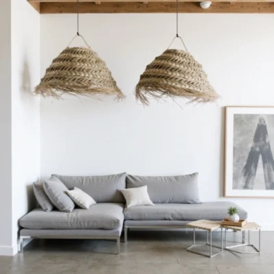 Oversized Moroccan Straw Chandelier – Handwoven Artisan Pendant Light (50 cm)
