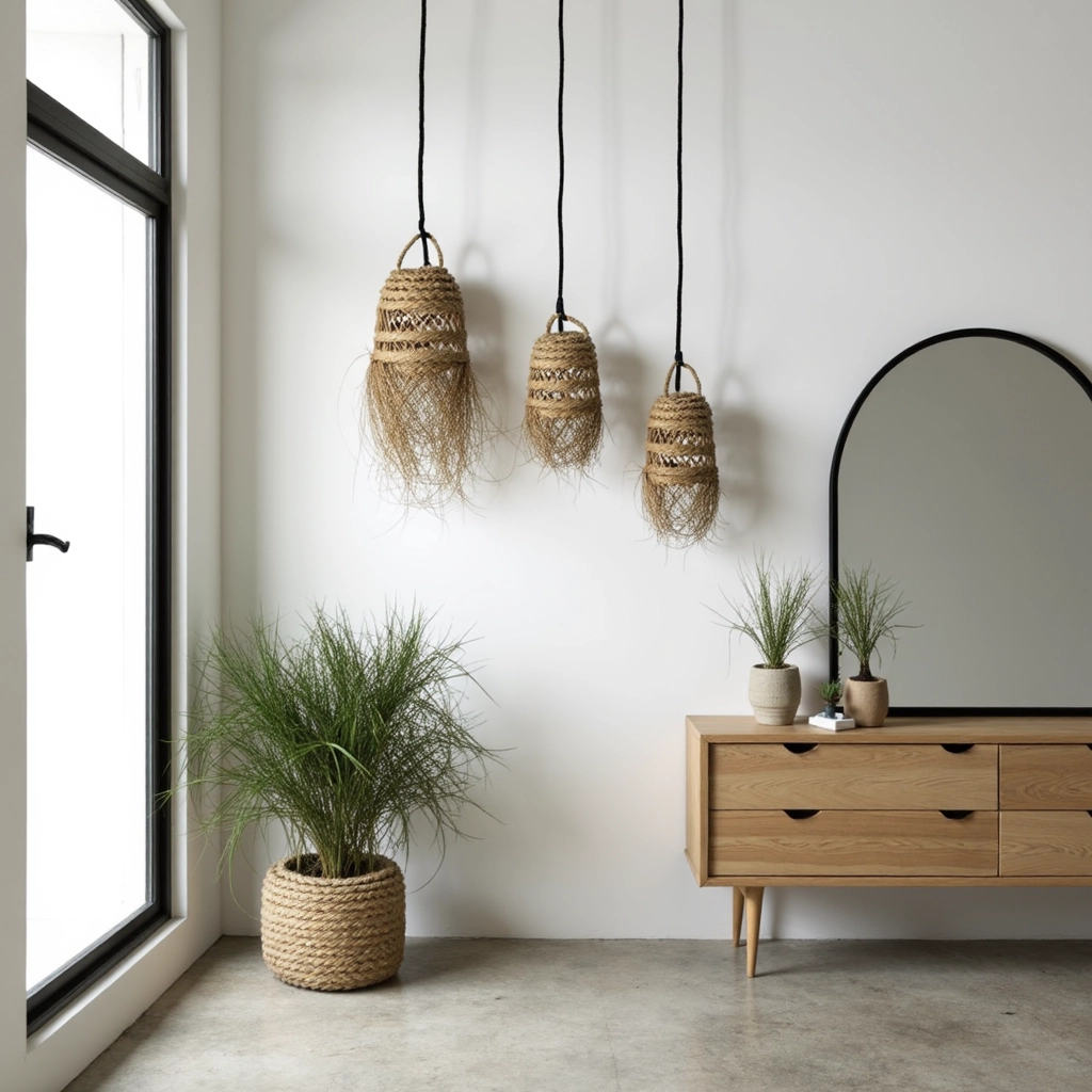 Handwoven Moroccan Straw Pendant Light – 3 Sizes | Natural Boho Hanging Lamp
