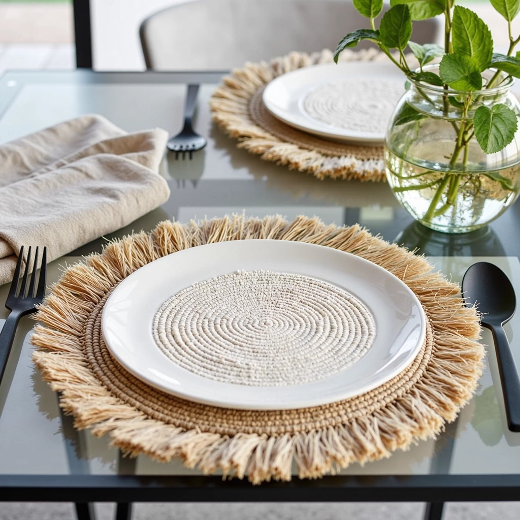 Handmade-Raffia-Round-Tassel-Placemats-with-Fringes-8.webp Handmade Raffia Round Tassel Placemats with Fringes – Boho Moroccan Straw Table Mats (15″ Diameter)