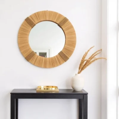 Moroccan-Straw-Hanging-Wall-Mirror-1.webp Moroccan Straw Hanging Wall Mirror – Handmade Boho Raffia Frame (Small & Medium Sizes)
