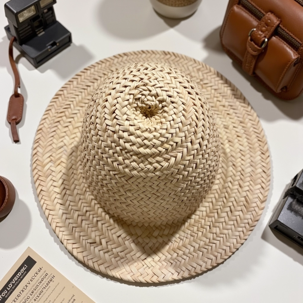 Moroccan-Straw-hats-Palm-Leaf-Hat-4-1.webp Handwoven Moroccan Wide Brim Straw Hat Set – Natural Palm Straw (ø 40 cm)