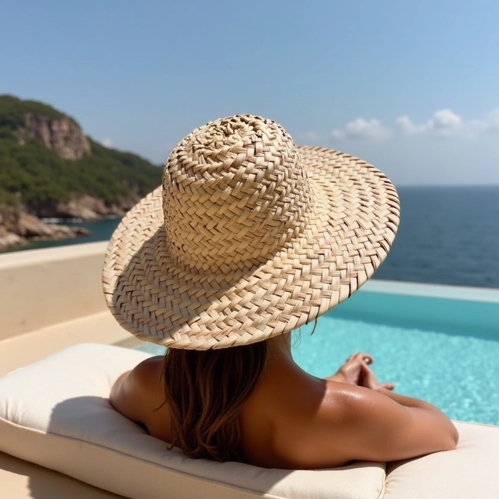 Moroccan-Straw-hats-Palm-Leaf-Hat-8.webp Handwoven Moroccan Wide Brim Straw Hat Set – Natural Palm Straw (ø 40 cm)