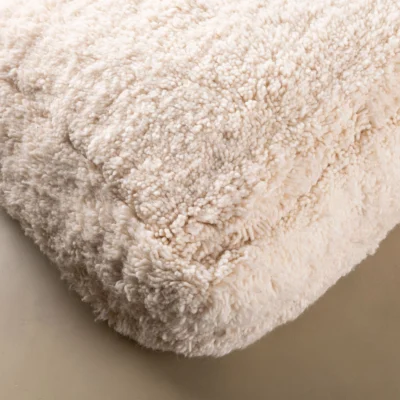 Beni Ourain Floor Pillow Cover – 24x24 in (60x60 cm) Handwoven Moroccan Wool Cushion
