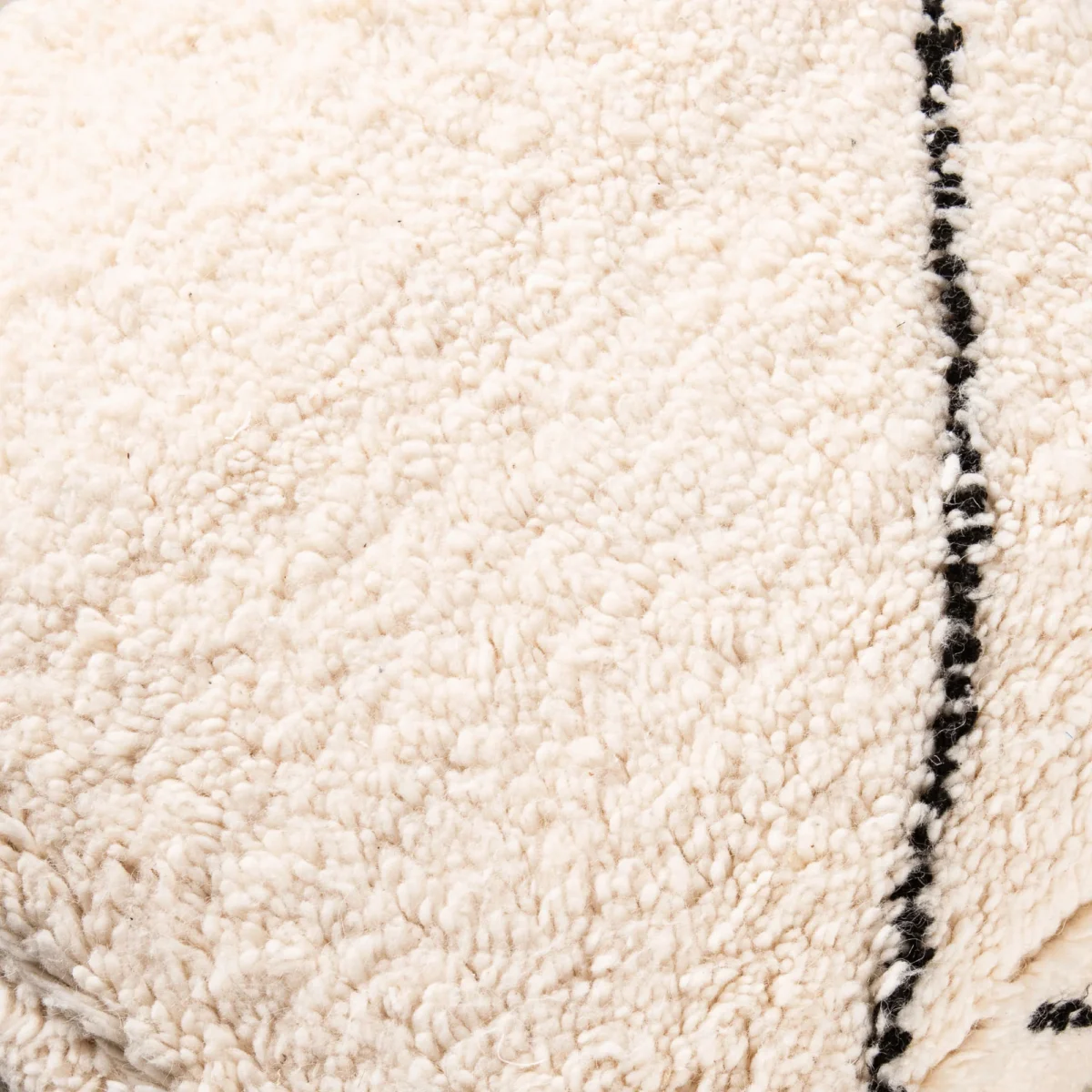 Beni Ourain Floor Pillow Cover – 22x22 in (55x55 cm) Handwoven Moroccan Wool Cushion