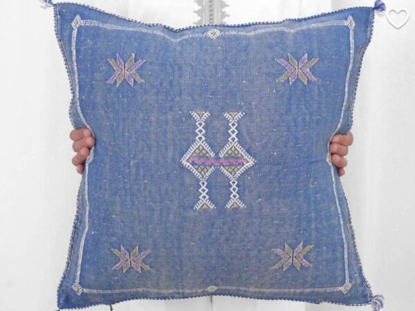 Handwoven Moroccan Cactus Silk Pillow Cover – Artisan Cushion in Multiple Colors (50×50 cm / 60×40 cm)