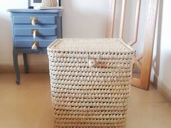 Square Palm Leaf Storage Basket