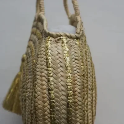 French Basket || Straw Bag Moroccan Basket with Sequins