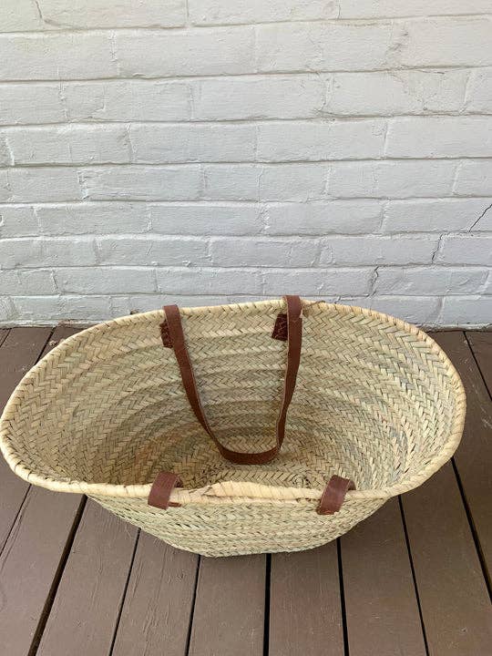 Handwoven Wicker Basket with Long Handles – Versatile Tote & Storage