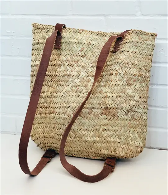 Wicker Picnic Basket – Handwoven Moroccan Basket for Outdoor Adventures & Storage